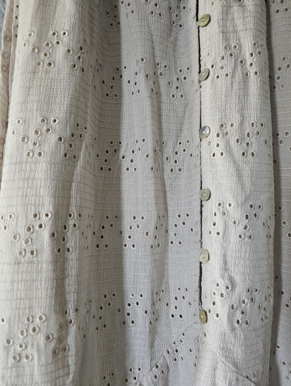 By Together Cream Eyelet High-Low Ruffle Maxi Skirt - Picture 3 of 7